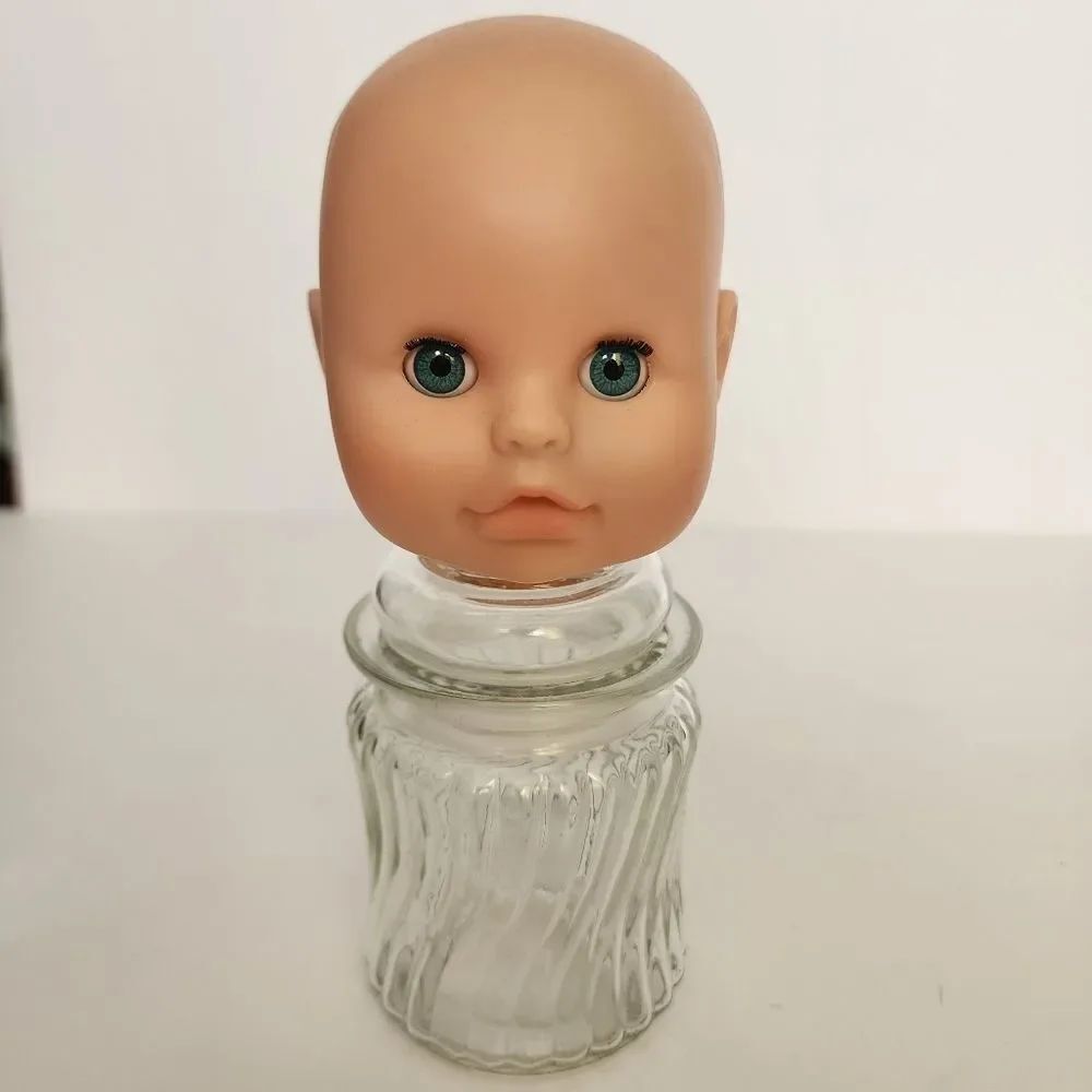 Handmade By Me Doll Head Doll Art Lidded Jar Table Decor